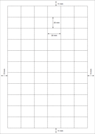 Afbeeldingen van Schapkaarten 30x25mm op A4 - 66 per vel (6x11)