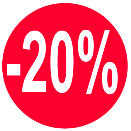 Afbeeldingen van Kortingssticker -20% 35mm, permanent