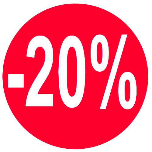 Toon details van Kortingssticker -20% 35mm, permanent Afbeeldingen van Kortingssticker -20% 35mm, permanent