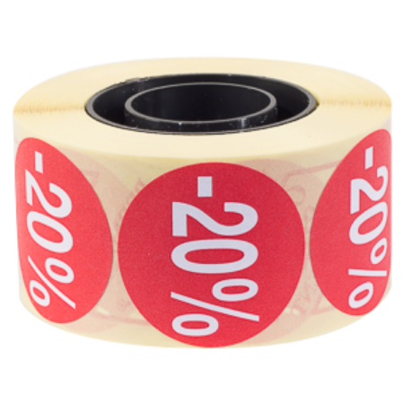 Afbeeldingen van Kortingssticker -20% 35mm, permanent