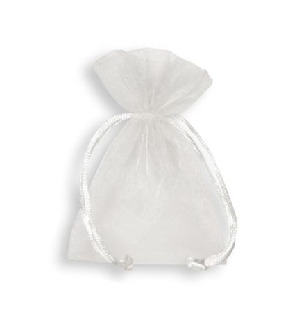 Afbeeldingen van Organza zakje 7,5x10cm, wit