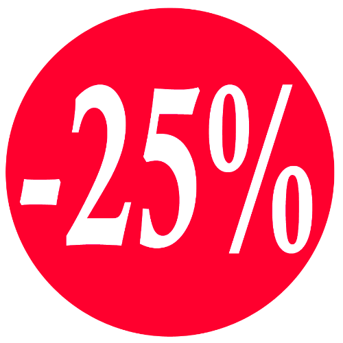 Toon details van Kortingssticker -25% 35mm, afneembaar Afbeeldingen van Kortingssticker -25% 35mm, afneembaar