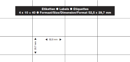 Afbeeldingen van A4 etiketten 52,5 x 29,7 mm - 40 per vel