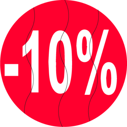 Toon details van Kortingssticker -10%  35mm, anti-diefstal Afbeeldingen van Kortingssticker -10%  35mm, anti-diefstal