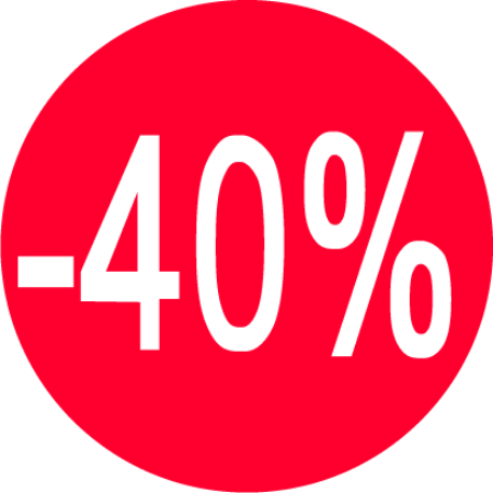 Afbeeldingen van Kortingssticker -40% 35mm, afneembaar