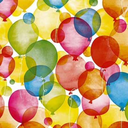 Coated cadeaupapier - Watercolour balloons 30cm