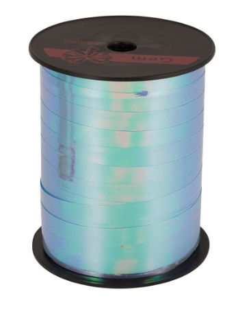 Afbeeldingen van Krullint parelmoer lichtblauw 10mm x 250m