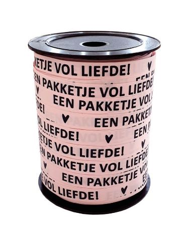 Paperlook krullint - Een pakketje vol liefde - Roze