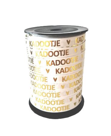 cadeaulint / linten bedrukt - Kadootje wit - cadeaudecoratie