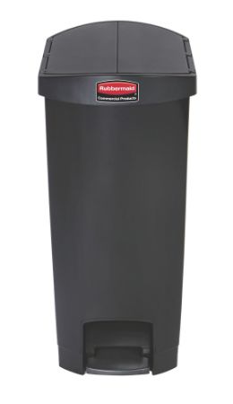 Rubbermaid Slim Jim End Step pedaalemmer 50ltr - Zwart