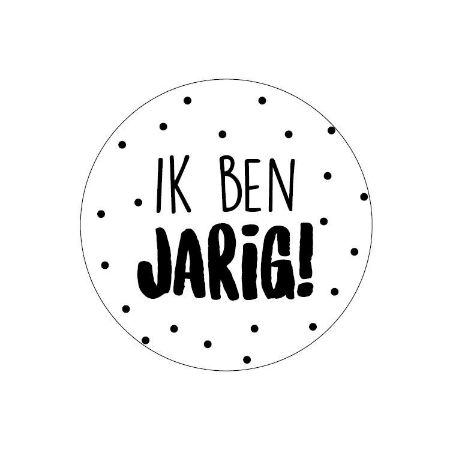 Sticker rond 40mm - Ik ben jarig!