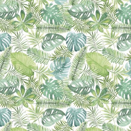 Afbeeldingen van Coated cadeaupapier 200m - Tropical leaves