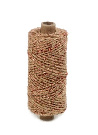 Jute touw Flaxcord deluxe 2mm 50m Naturel / Koper