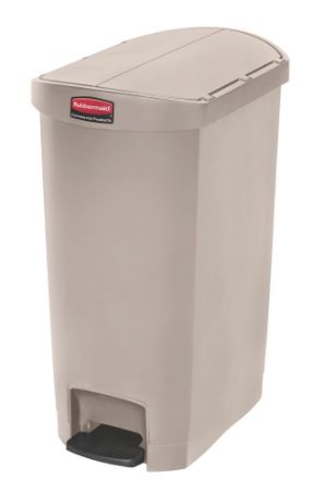 Rubbermaid Slim Jim End Step pedaalemmer 50ltr - Beige