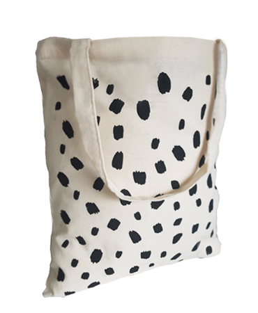 Canvas tas - 101 Dots zwart 38x42cm, 10 stuks