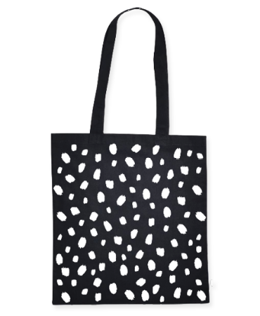 Canvas tas - 101 Dots zwart/wit 38x42cm, 10 stuks