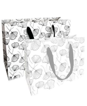 KP® Luxe papieren draagtas 32+12x25cm - Celebrate Nature Wit/Zwart