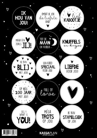 A5 stickervel (15 stickers) Liefde - 50 vellen