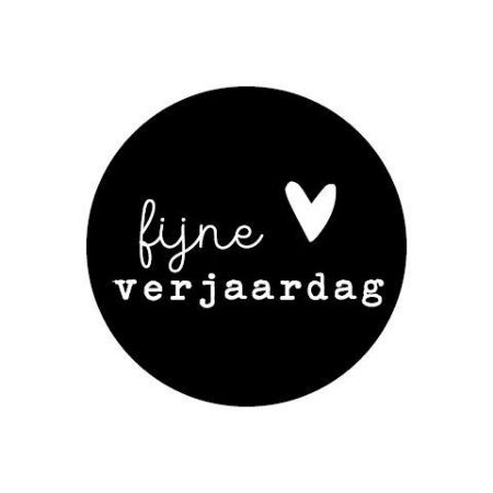 Sticker rond 40mm - Fijne verjaardag 250p/r