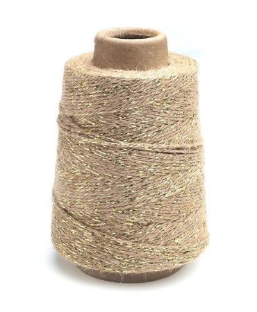 Jute touw Lurex 2mm 150m Naturel / metallic goud