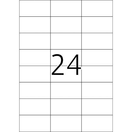 a4 etiketten / labels voor copier, laser en inkjet printer, 70x37mm, 24 per vel