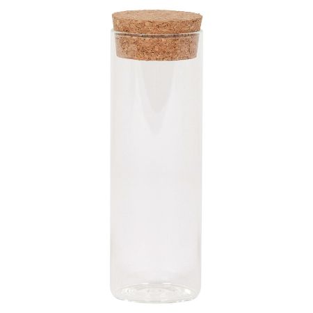 12 glazen potjes 160ml met kurk dop rond 45mm