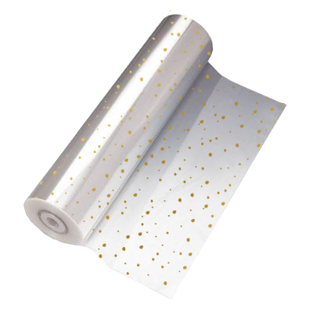 Cellofaan Sweet Confetti goud 50cm - 100m