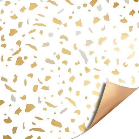 KP® Metallic cadeaupapier 30cm 100m - Terrazzo goud