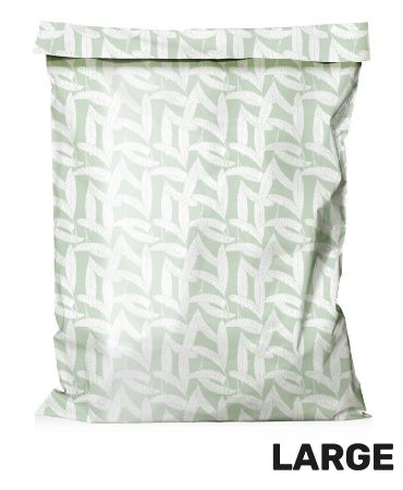 KP® Verzendzakken 450x550+50mm - Banana Leaves mint, met afsluitstrip