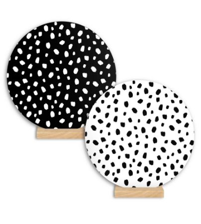 Wenscirkel 14cm - 101 Dots wit/zwart / 101 Dots zwart/wit - 5 stuks