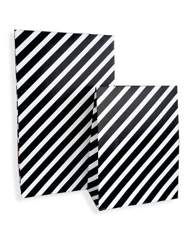 KP® Gift bag - Diagonal Lines zwart/wit - 15 x 6 x 24,5 + 4cm, 25st