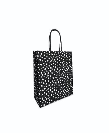 KP® Papieren tasjes - 101 Dots zwart/wit 18+8x22 cm	