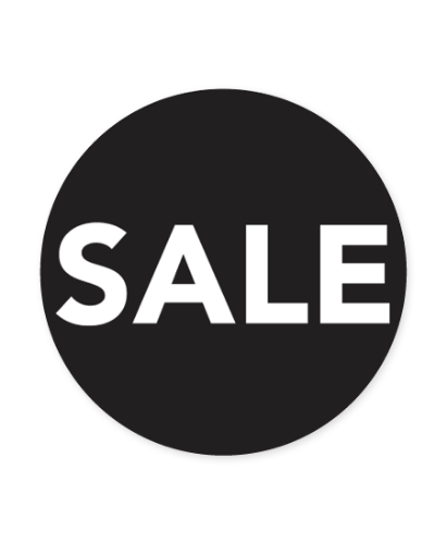 Easy Dot raamsticker SALE 45 cm, zwart/wit Zwart-witte Easy Dot raamsticker 45 cm, SALE raamdecoratie, uitverkoop en winkelpromoties