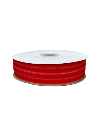 Velvet lint 6mm 30m, rood