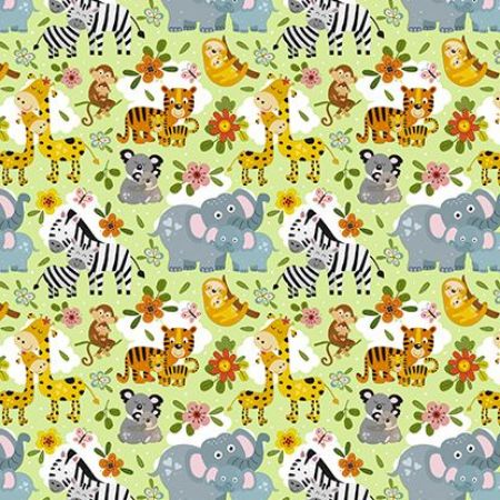 Afbeeldingen van Coated cadeaupapier 70cm 200m - Animal kids