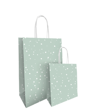 KP® Papieren tasjes - Sweet Confetti Mint 18+8x22 cm