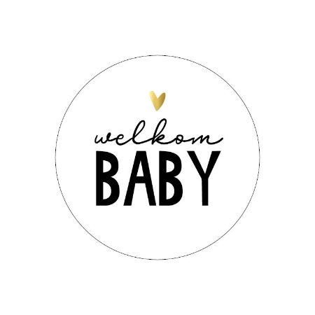 Sticker rond 40mm - Welkom baby 250p/r