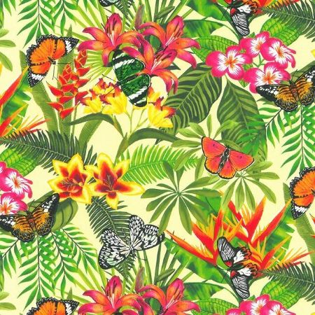 Afbeeldingen van Coated cadeaupapier 50cm 200m - Fluttery Florals 