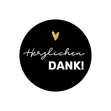 Sticker rond 40mm - Herzlichen Dank 250p/r