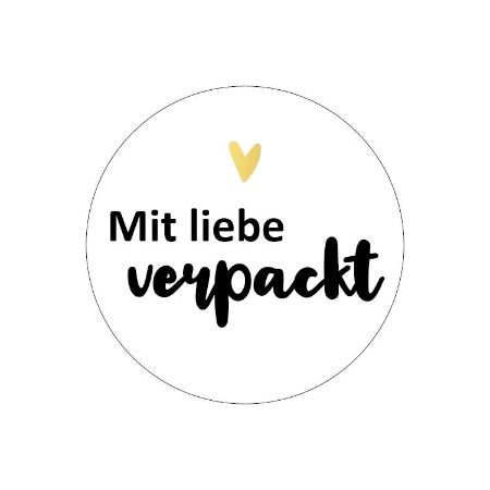 Sticker rond 40mm - Mit liebe verpackt 250p/r