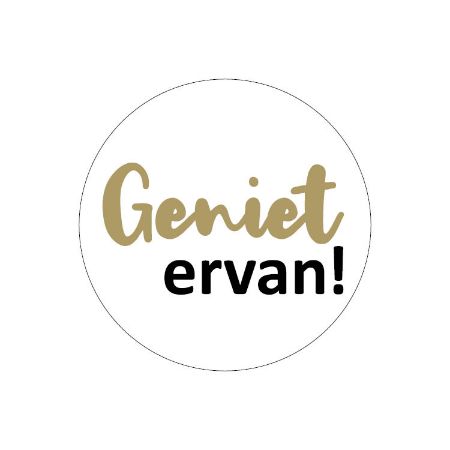 Sticker rond 40mm - Geniet ervan! 250p/r