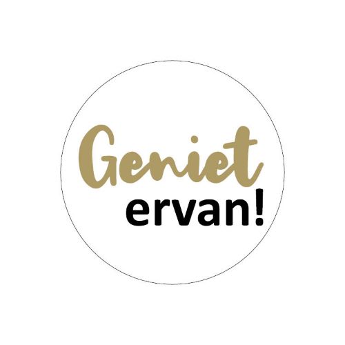 Sticker rond 40mm - Geniet ervan! 250p/r Sticker rond 40mm - Geniet ervan! 250p/r
