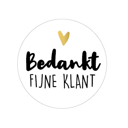 Sticker rond 50mm - Bedankt fijne klant 250p/r