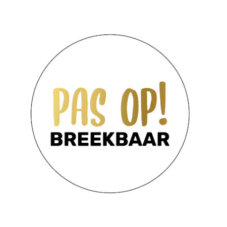 Wensetiket rond 50mm - Pas op! Breekbaar 250p/r