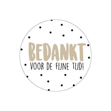 school sticker wensetiket / sluitsticker - rond 40mm - bedankt voor de fijne tijd!