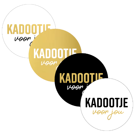 KP® Stickers D40mm - Kadootje voor jou (4 varianten) 250p/r