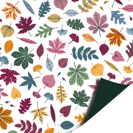 KP® Coated cadeaupapier 30cm 100m - Autumn Leaves White