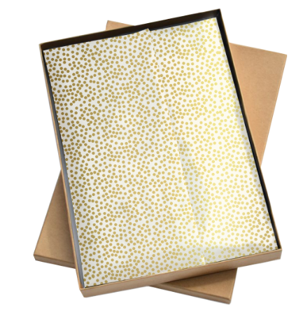 Zijde vloeipapier 25x35cm - Minidots Goud