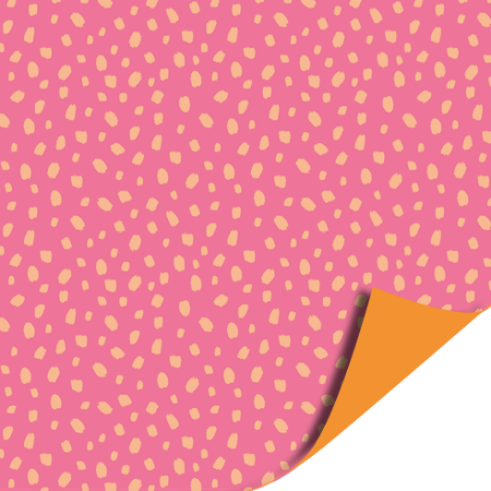 Afbeeldingen van KP® Coated papier 40cm 100m - 101 Dots Pink/Orange AZ Orange