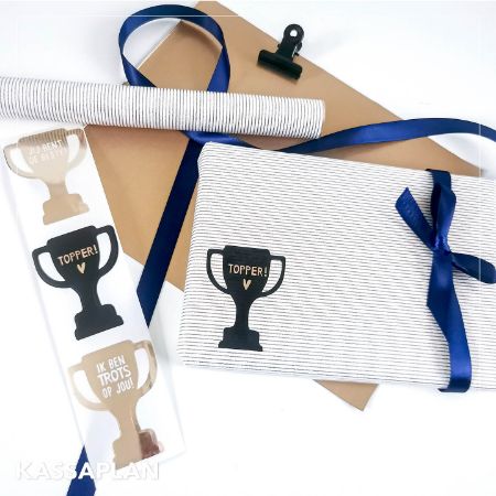 Sfeerfoto - Cadeaupapier Fine Lines Gold/White